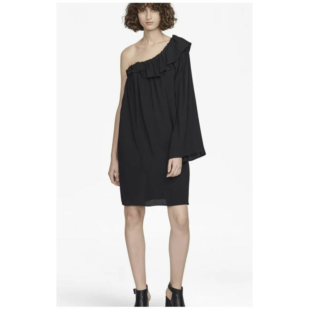 French Connection women FT Evening Dew 1-shoulder dress 71IXF black 0 $148